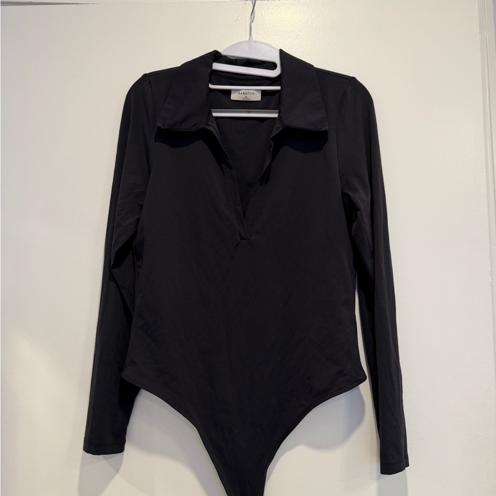 Aritzia Midnight Black Collared Bodysuit